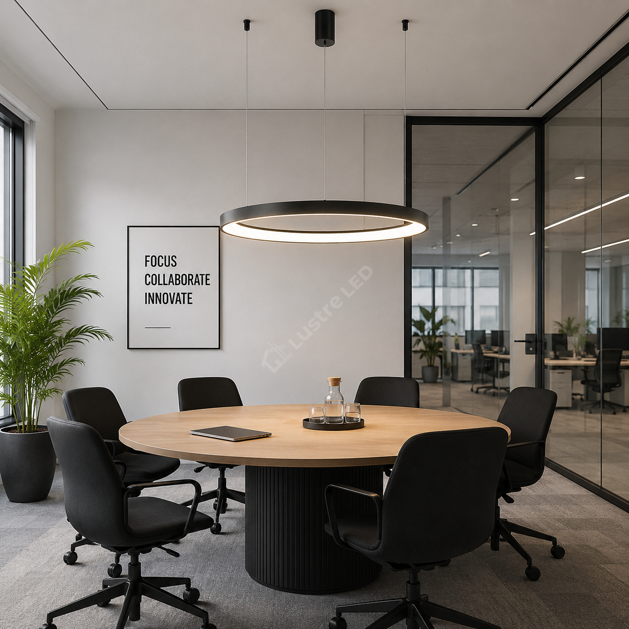 Lustra LED TULLIO INSIDE Black, 5200lm, CCT, 1 Segment 58cm