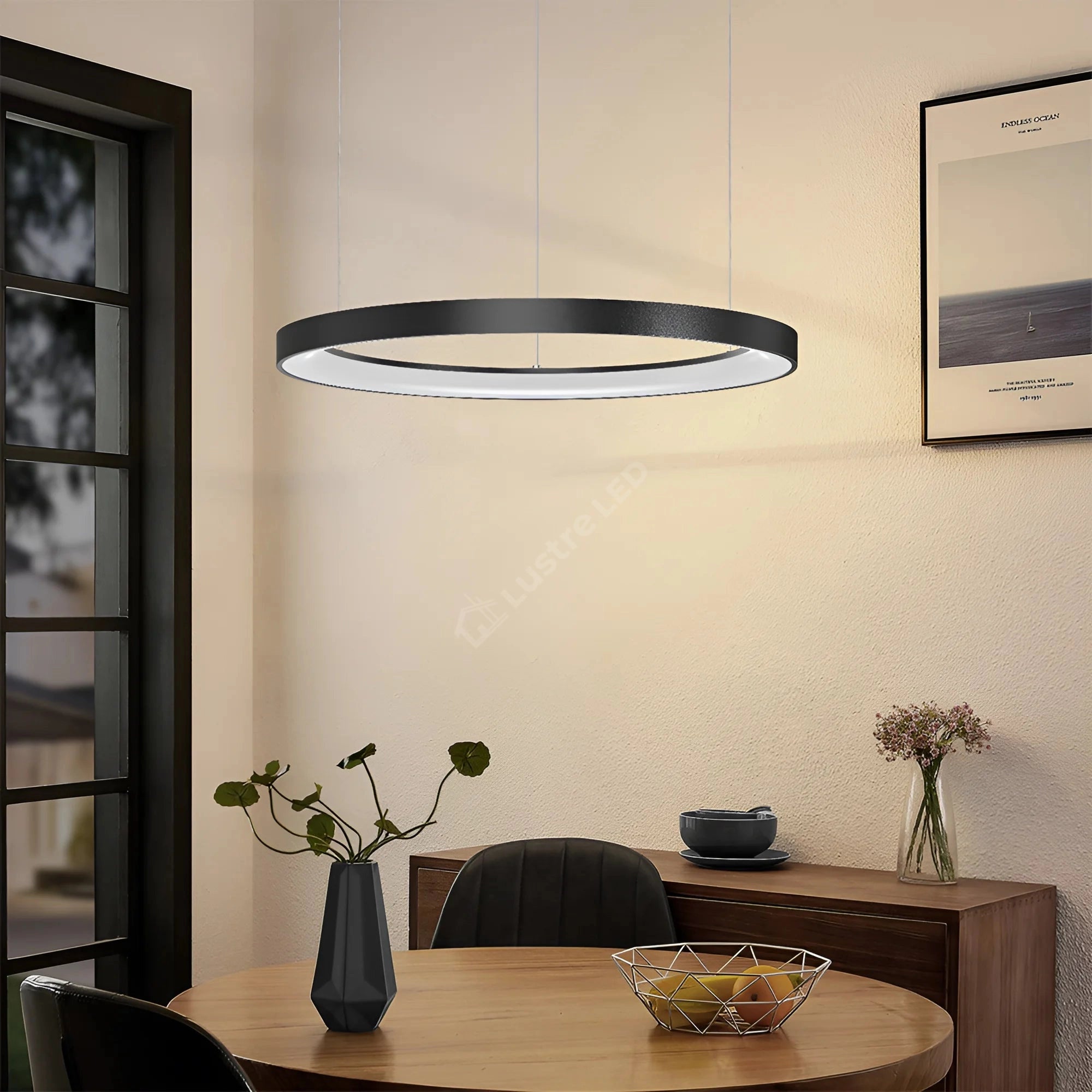 Lustra LED TULLIO INSIDE Black, 5200lm, CCT, 1 Segment 58cm