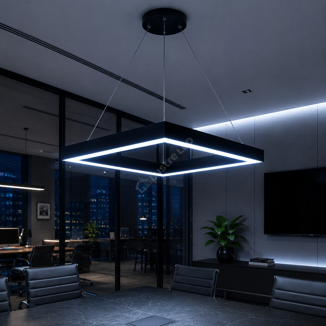 Lustra LED TULLIO SQUARE Black, 3680lm, CCT, 45cm