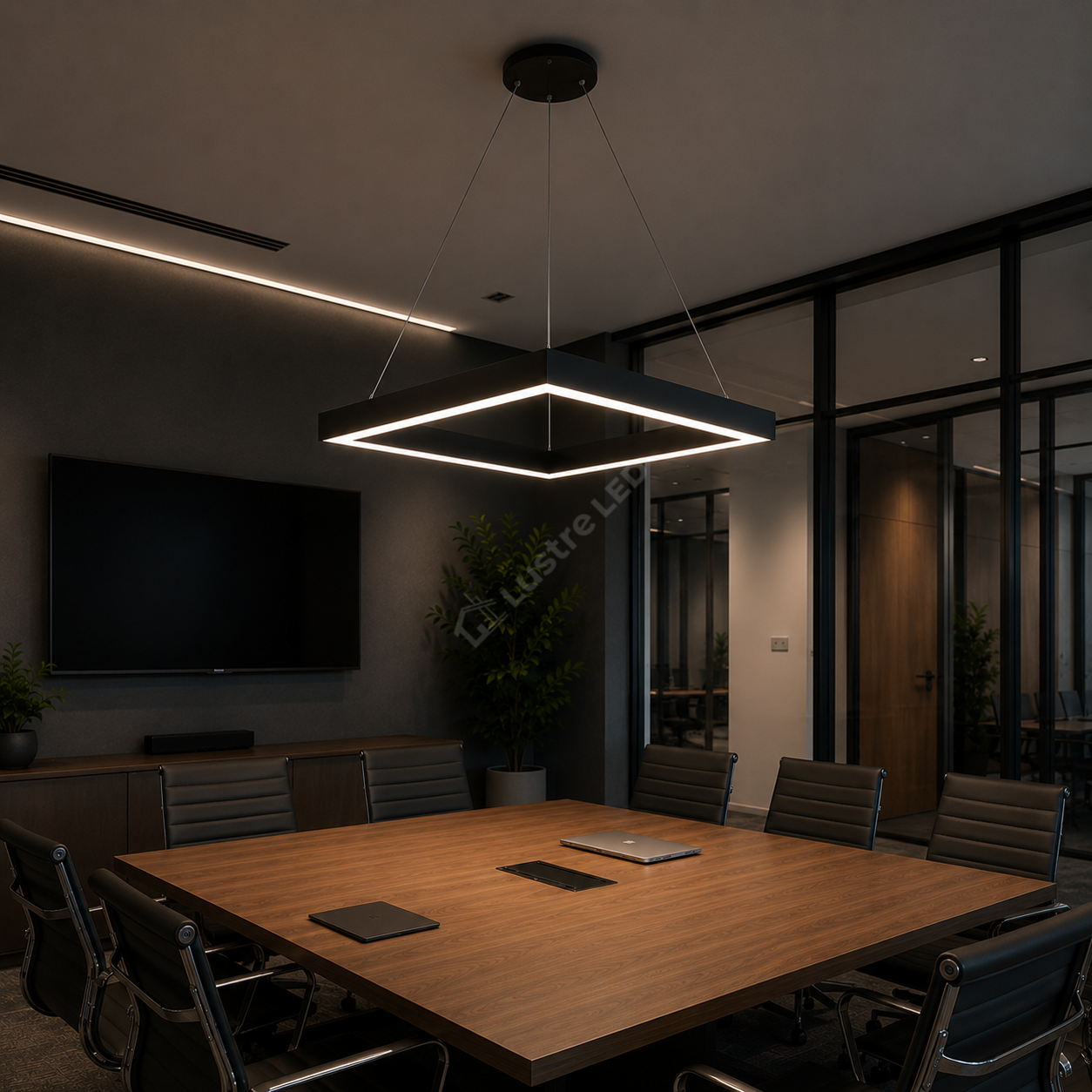 Lustra LED TULLIO SQUARE Black, 4650lm, CCT, 60cm
