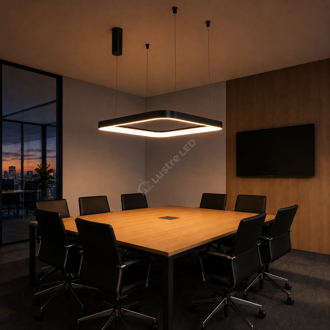 Lustra LED TULLIO SQUARE INSIDE Black, 4260lm, CCT, 48cm