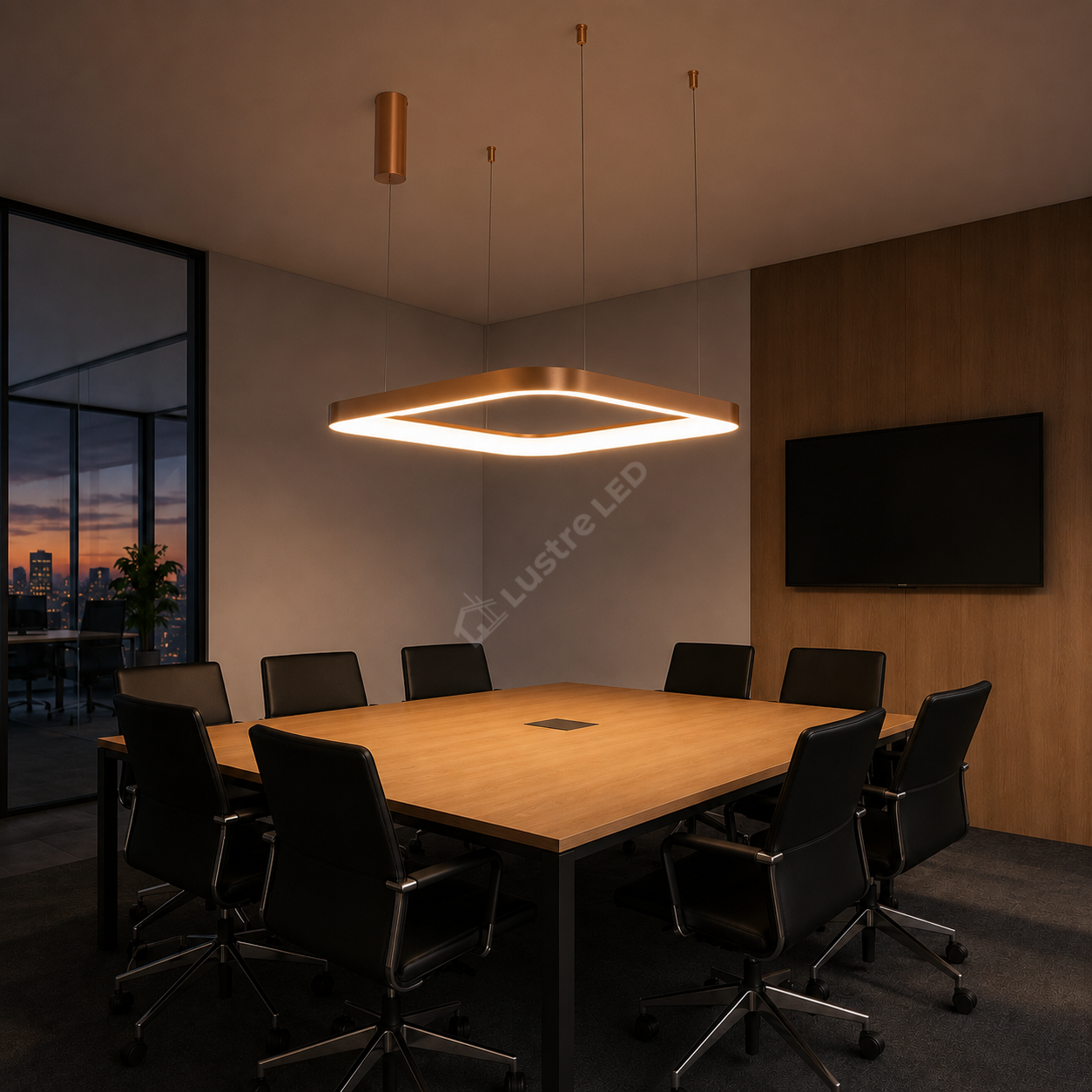 Lustra LED TULLIO SQUARE INSIDE Gold, 4260lm, CCT, 48cm