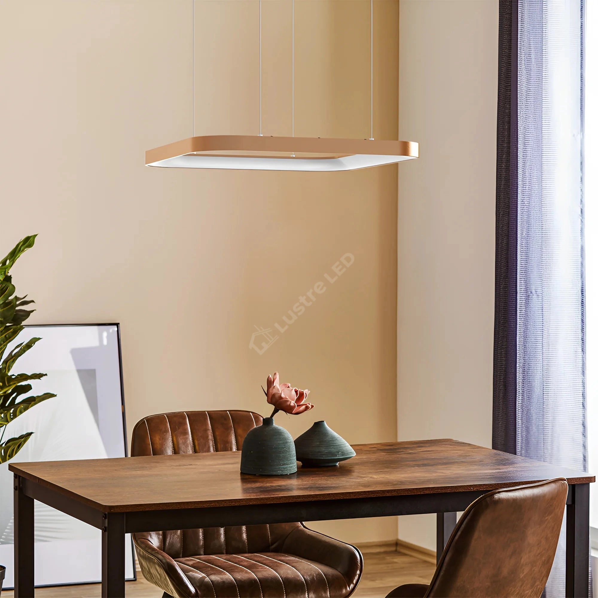Lustra LED TULLIO SQUARE INSIDE Gold, 4260lm, CCT, 48cm