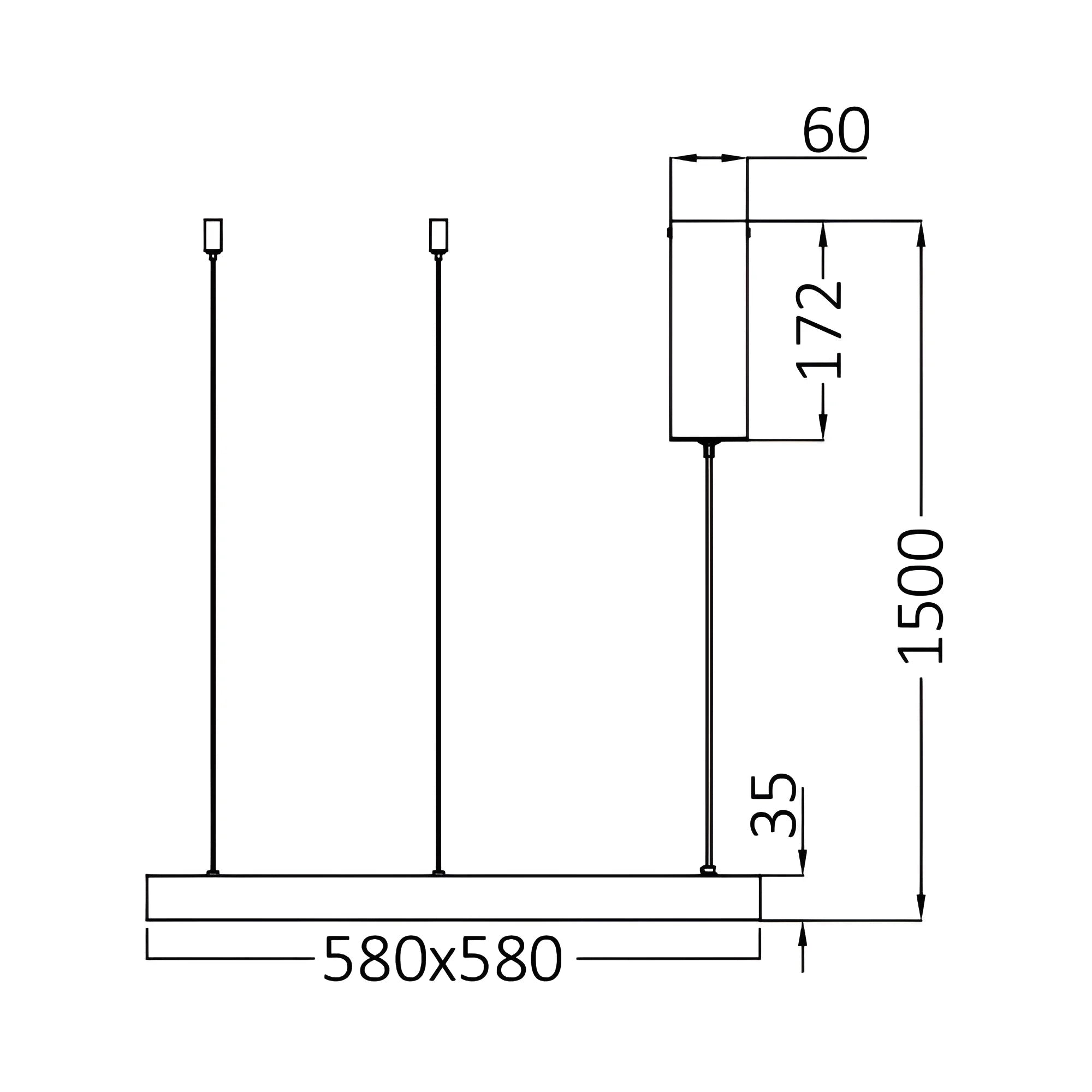 Lustra LED TULLIO SQUARE INSIDE Gold, 4260lm, CCT, 48cm