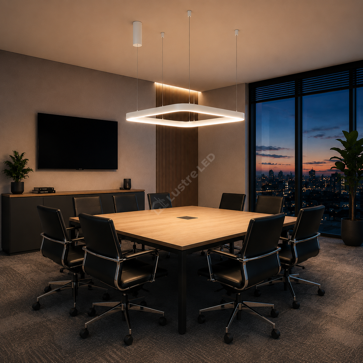 Lustra LED TULLIO SQUARE INSIDE White, 4260lm, CCT, 48cm