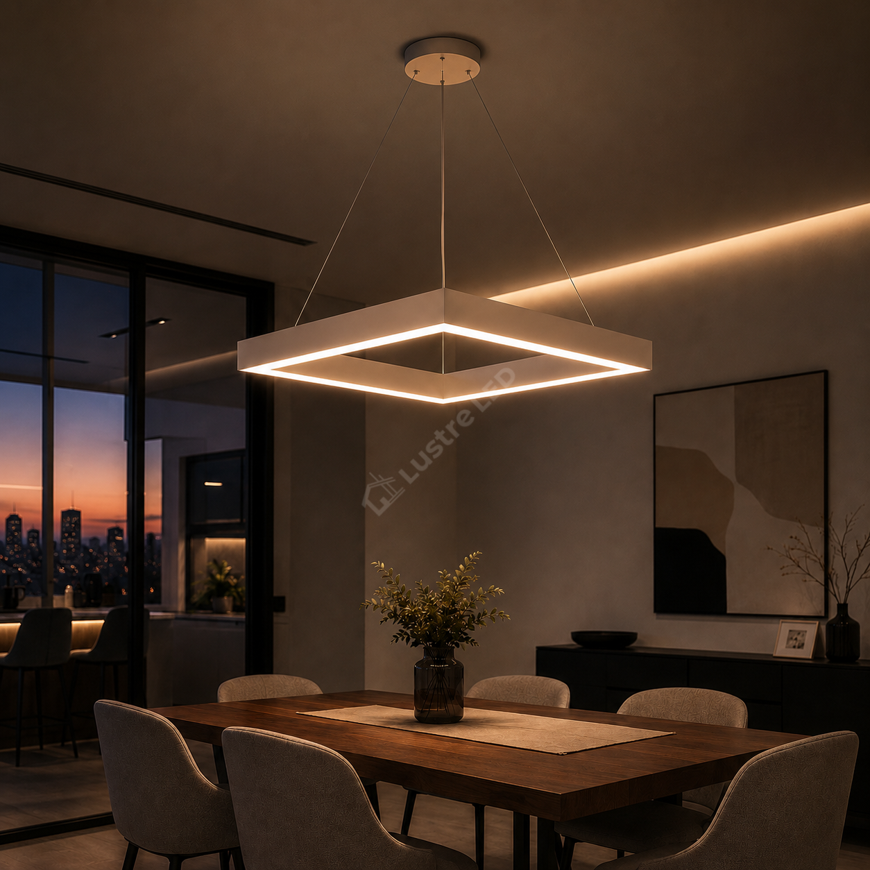 Lustra LED TULLIO SQUARE White, 3680lm, CCT, 45cm