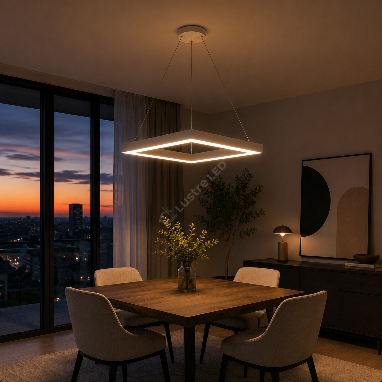 Lustra LED TULLIO SQUARE White, 3680lm, CCT, 45cm