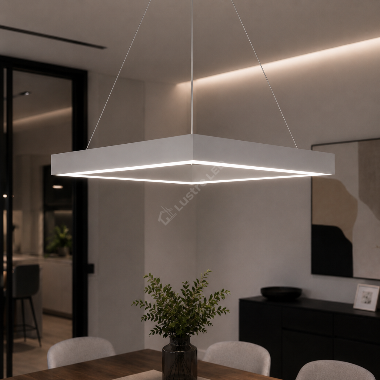 Lustra LED TULLIO SQUARE White, 3680lm, CCT, 45cm