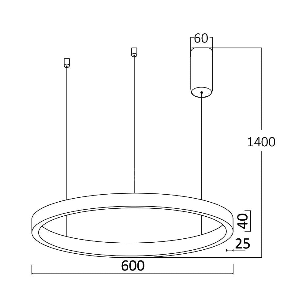 Lustra LED Suspendata TULLIO 60cm White 1 Segment Echivalent 300W ALBA / SUSPENDATE / 60CM Lighting Fixtures
