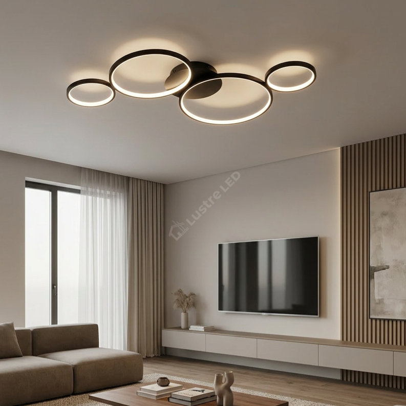 Lustra LED Universe Black Premium Echivalent 250W