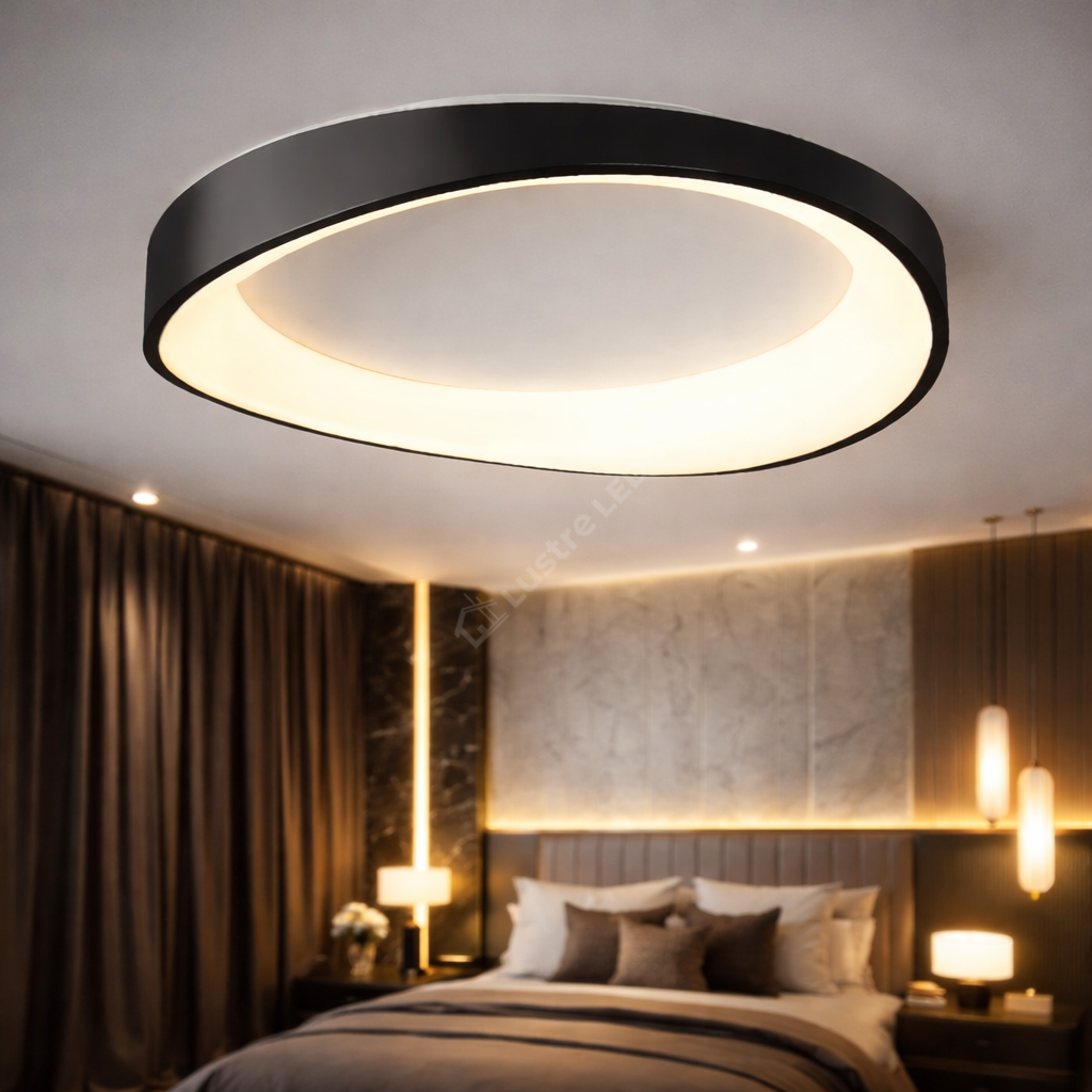 Lustra LED Valente Black Echivalent 500W Telecomanda