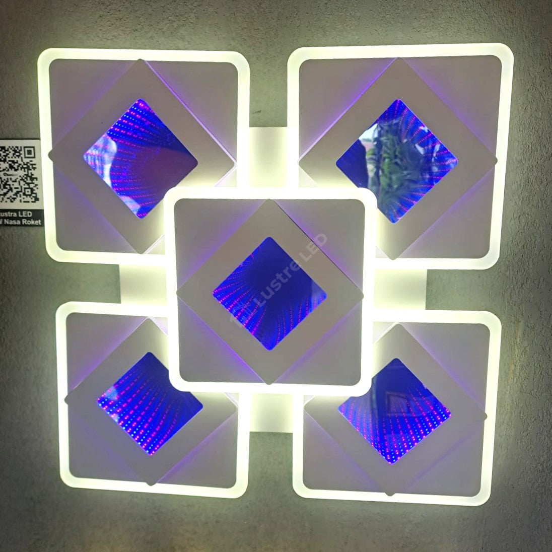 Lustra LED Venice Mirror 3D RGB Echivalent 600W Telecomanda