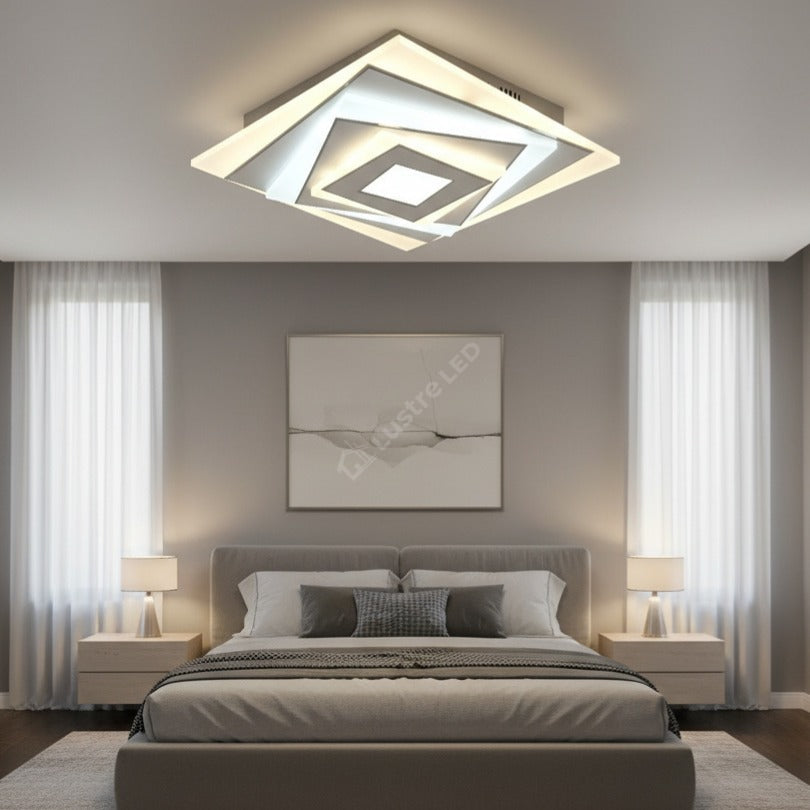Lustra LED White & Silver FIORO Echivalent 400W 30cm 3 Lumini