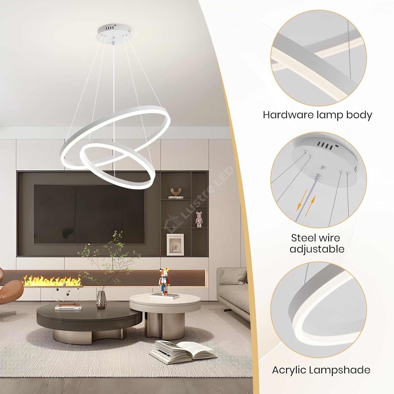 Lustra LED WONDERLAND Alba 2 Segmente Echivalent 400W ALBA / SUSPENDATE Lighting Fixtures