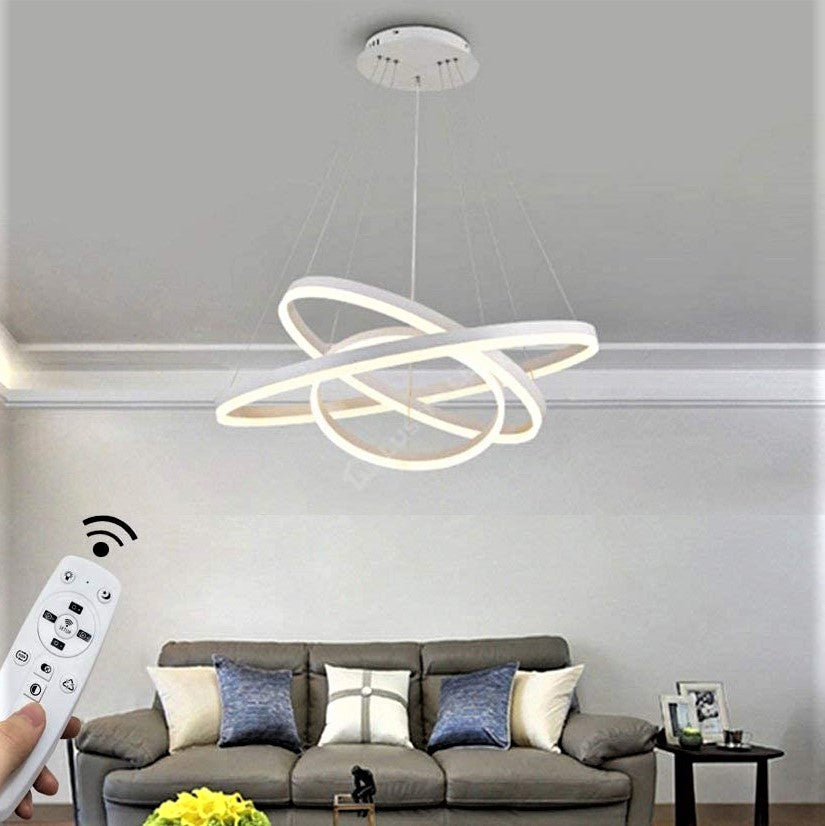 Lustra Led 154W Wonderland Alba 3 Segmente Telecomanda Lighting Fixtures