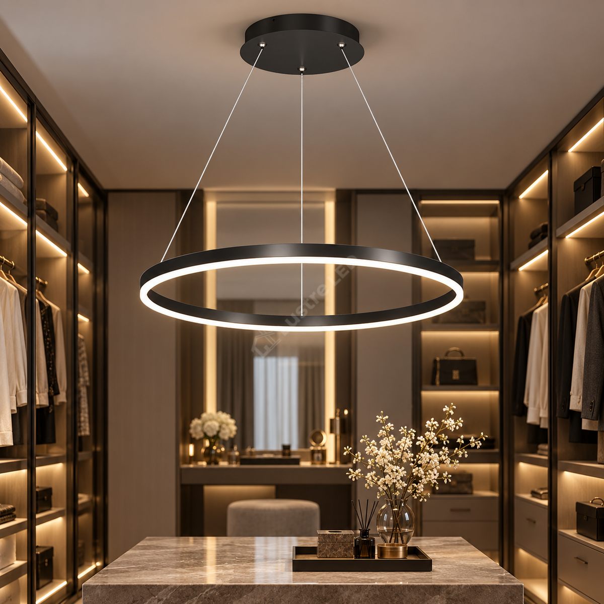 Lustra LED WONDERLAND Black 1 Segment Echivalent 300W Telecomanda