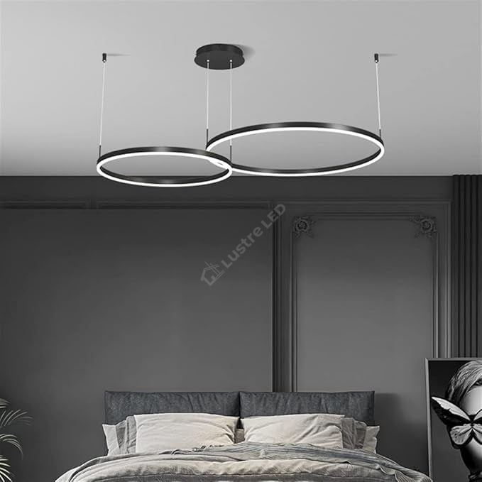 Lustra LED WONDERLAND Black 2 Segmente Mobile Echivalent 500W Telecomanda NEAGRA / SUSPENDATE / 60CM Lighting Fixtures