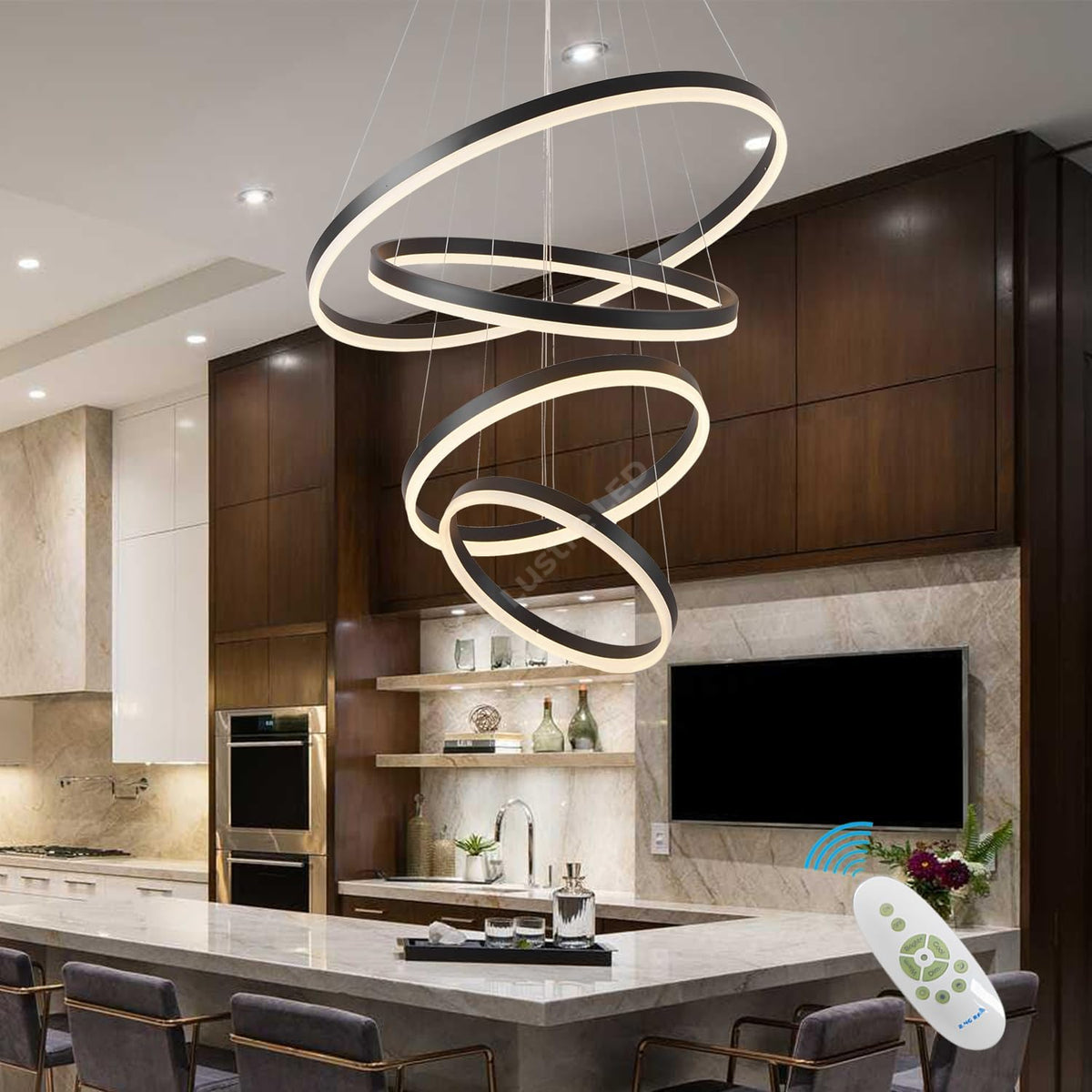 Lustra Led Wonderland Black 4 Segmente Echivalent 1000W Chandeliers