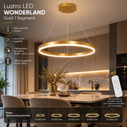 Lustra LED WONDERLAND Gold 1 Segment Echivalent 300W Telecomanda