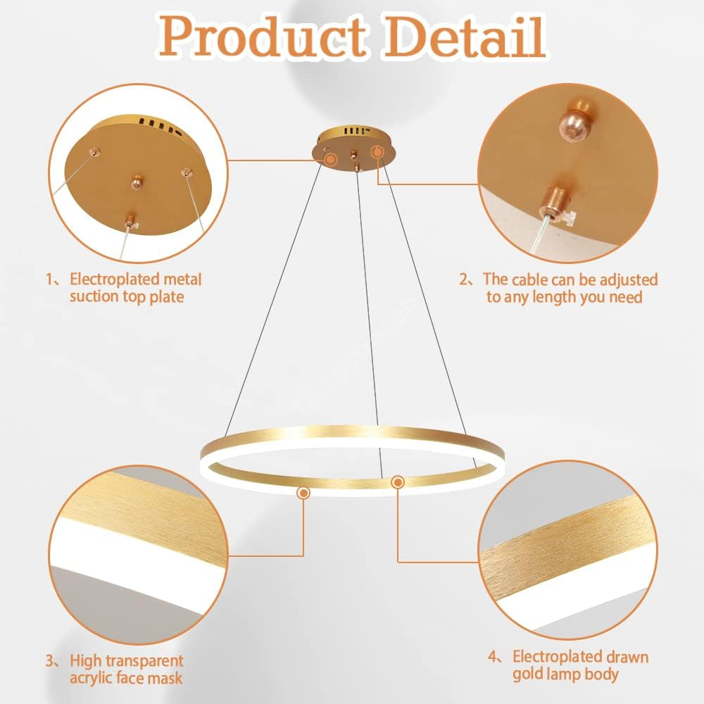 Lustra Led Wonderland Gold 1 Segment Echivalent 300W Lighting Fixtures