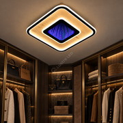Lustra LED Woody Touch Square 3D RGB Telecomanda Echivalent 500W