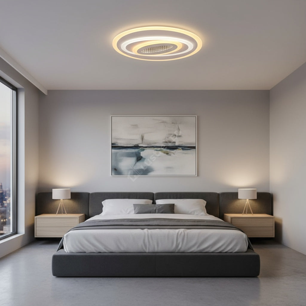 Lustra LED YULU ROUND Echivalent 350W Telecomanda Lighting Fixtures