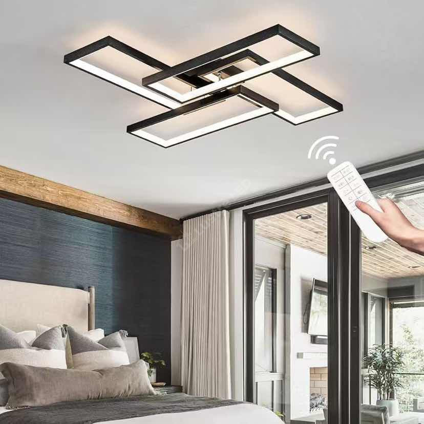 Lustra LED ZULE Black Echivalent 750W Telecomanda