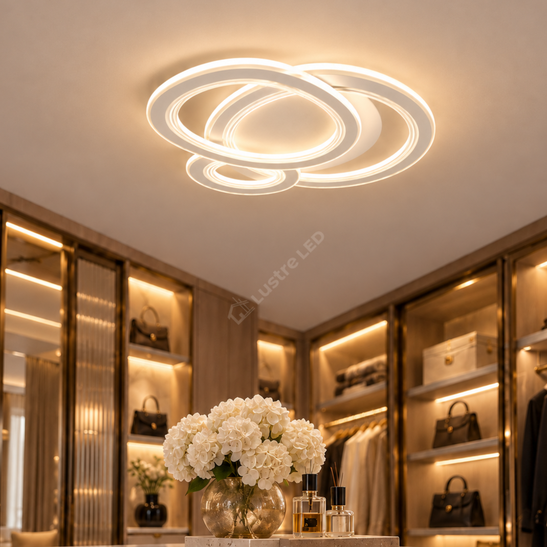 Lustra LED Zyna White Round Echivalent 550W Telecomanda