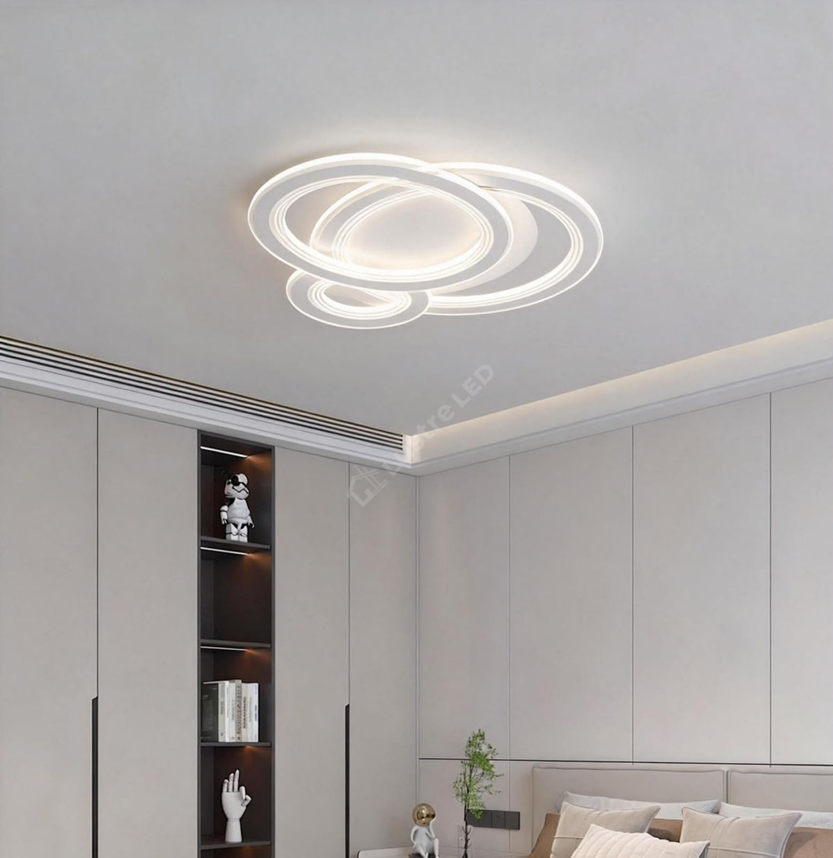 Lustra LED Zyna White Round Echivalent 550W Telecomanda