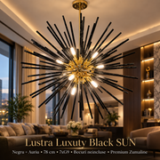 Lustra Luxuty Black SUN Negru+Auriu