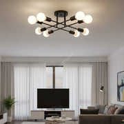 Lustra MEDEO LInnes Black 8xE27