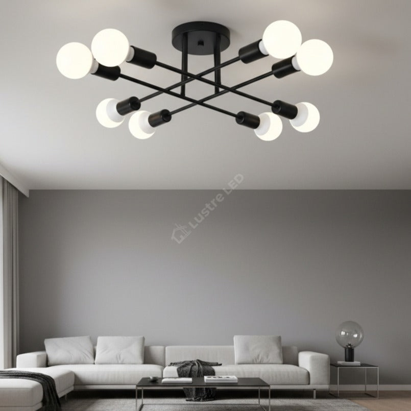 Lustra MEDEO LInnes Black 8xE27
