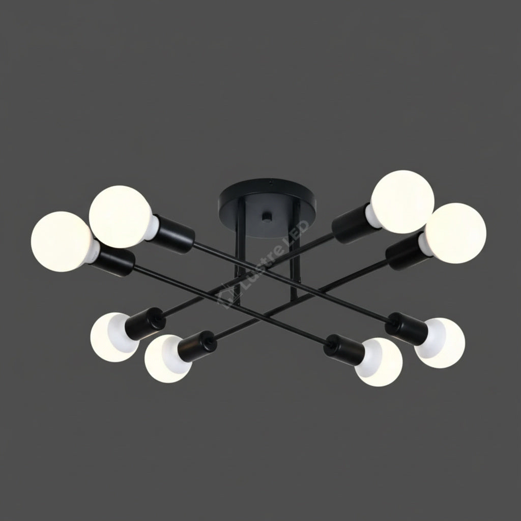 Lustra MEDEO LInnes Black 8xE27
