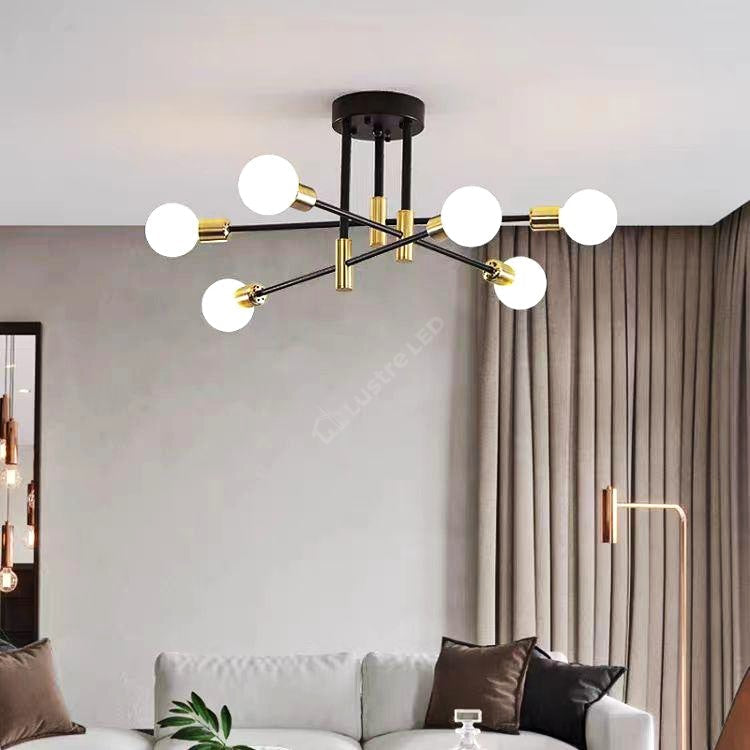 Lustra Minimalist Design 6Xe27 Black + Gold 6038/6 Lighting Fixtures