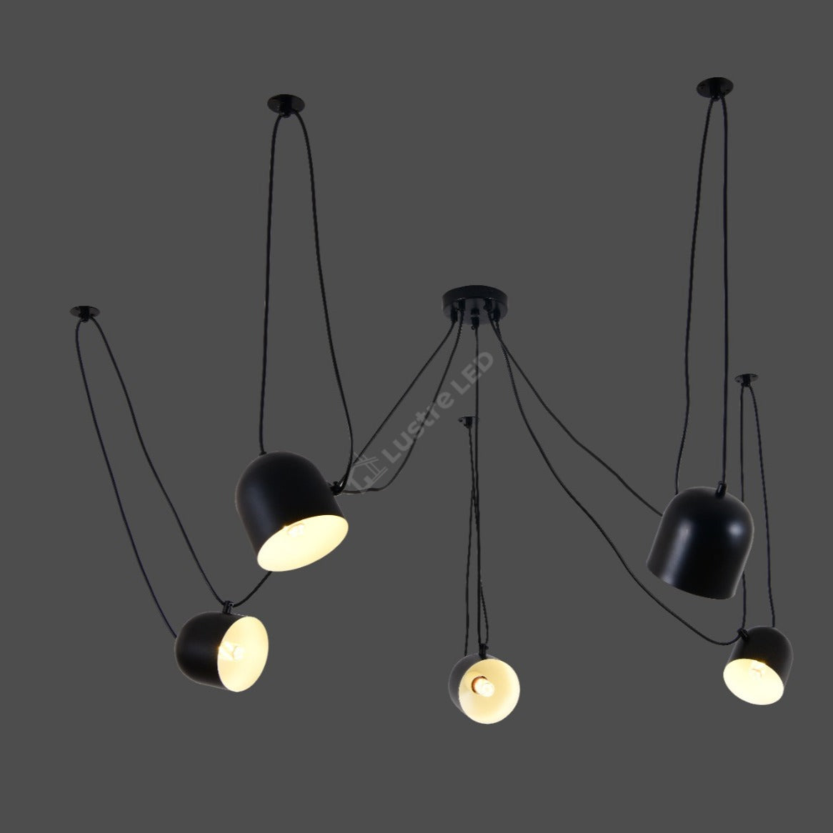 Lustra Moderna Custom Form Black Bowls 5xE27
