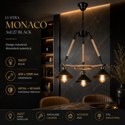 Lustra MONACO 3xE27 Black