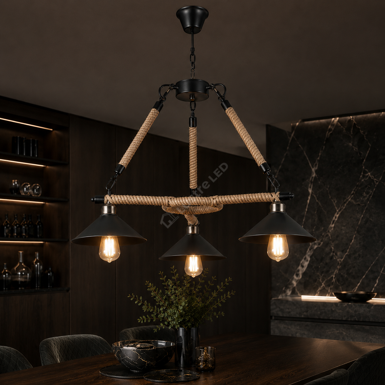 Lustra MONACO 3xE27 Black