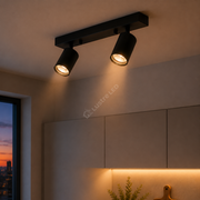 Lustra Neagra Liniara cu 2 Spoturi Reglabile 2xGU10