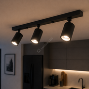 Lustra Neagra Liniara cu 3 Spoturi Reglabile 3xGU10
