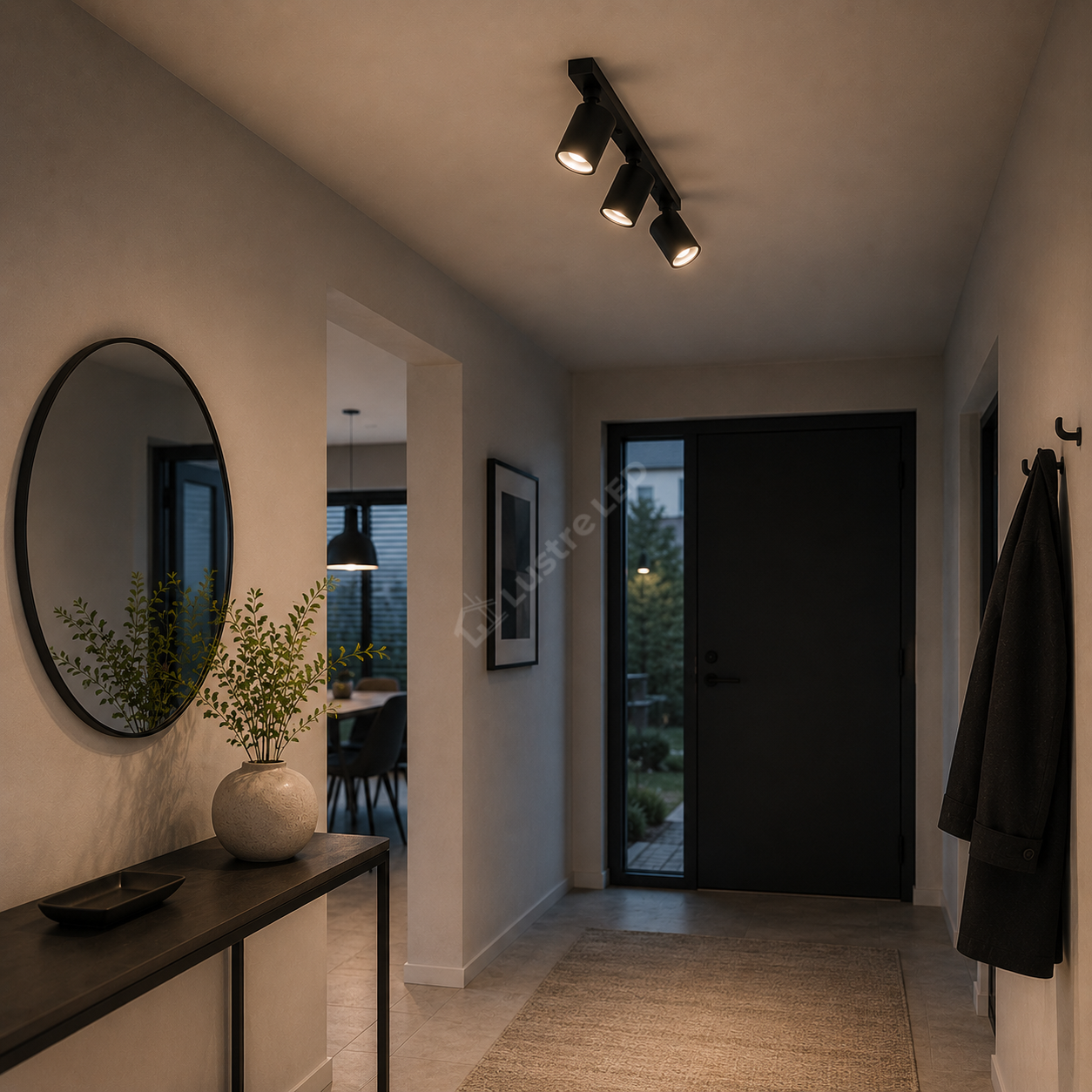 Lustra Neagra Liniara cu 3 Spoturi Reglabile 3xGU10