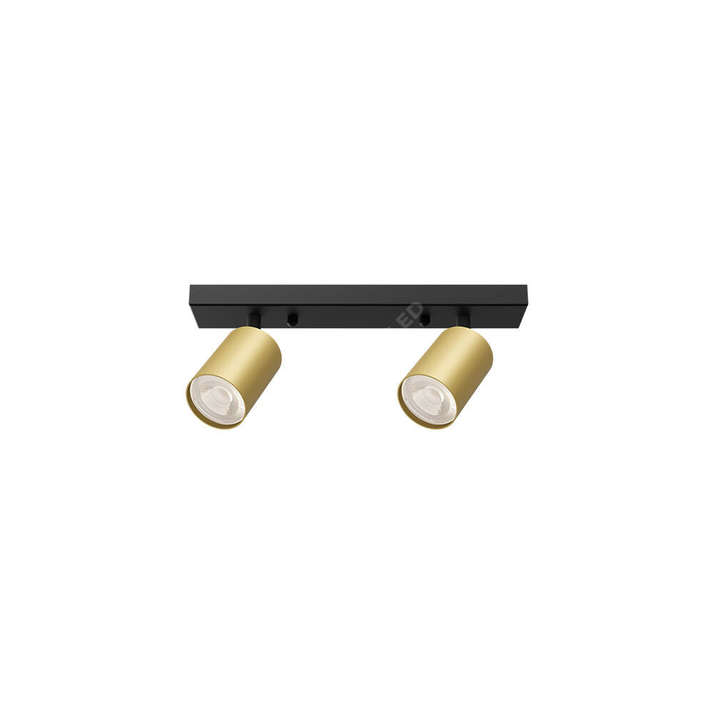 Lustra Negru & Auriu Liniara cu 2 Spoturi Reglabile 2xGU10 Lighting Fixtures