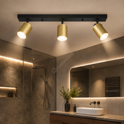 Lustra Negru & Auriu Liniara cu 3 Spoturi Reglabile 3xGU10