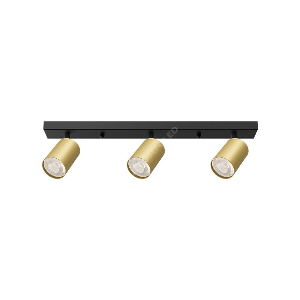 Lustra Negru & Auriu Liniara cu 3 Spoturi Reglabile 3xGU10 Lighting Fixtures