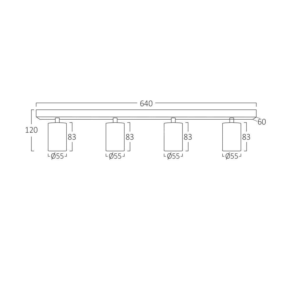 Lustra Negru & Auriu Liniara cu 4 Spoturi Reglabile 4xGU10 Lighting Fixtures