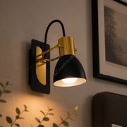 Lustra Negru & Auriu Liniara SUNSHINE cu Spot Reglabil 1xE14