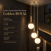 Lustra PREMIUM Abajur Mat Golden ROYAL BRASS 3xG9
