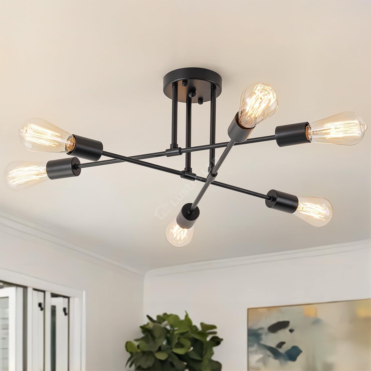 Lustra Retro Black 6xE27 DC 301-6 BK NEAGRA / VINTAGE SI RETRO DESIGN Lighting Fixtures