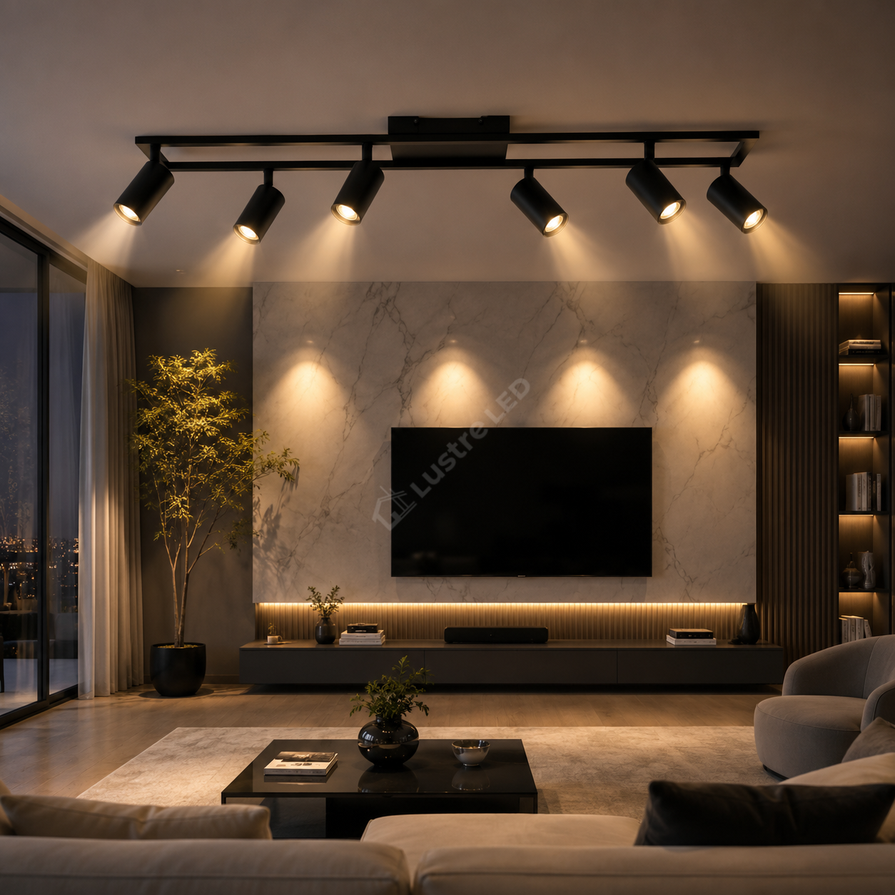 Lustra SCANDINAV Black cu Spoturi Reglabile 6xGU10 Premium 75cm
