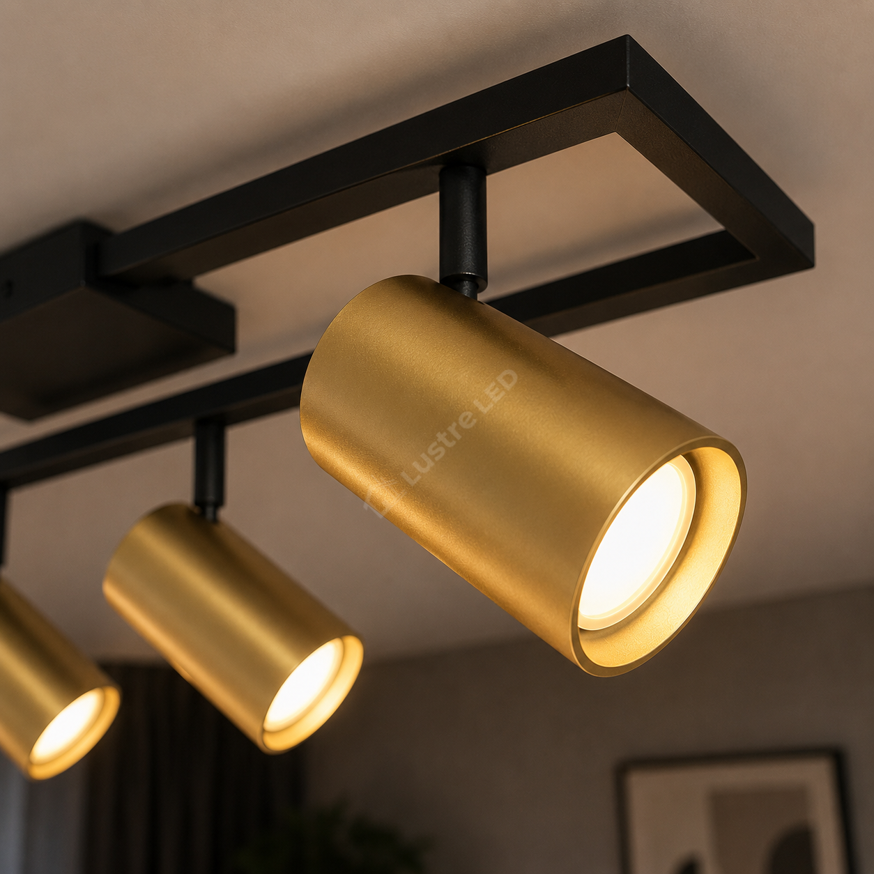 Lustra SCANDINAV Black + Gold cu Spoturi Reglabile 6xGU10 Premium 75cm