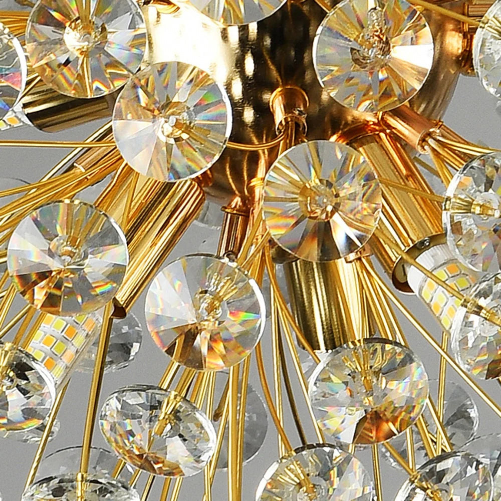 Lustra Suspendata Crystal Dandelion Gold cu 3 Pendule